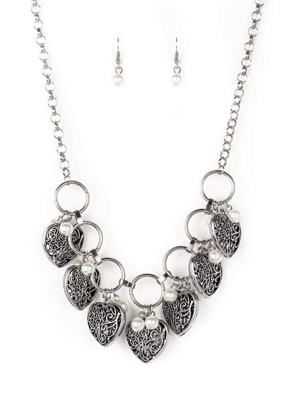 Paparazzi Heart Necklace and Earrings Set (NS102)